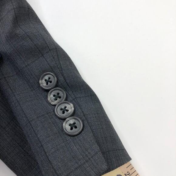 Joseph Abboud 44 R Men's 100% Wool Button Suit Sport Coat Jacket Windowpane - Picture 9 of 16